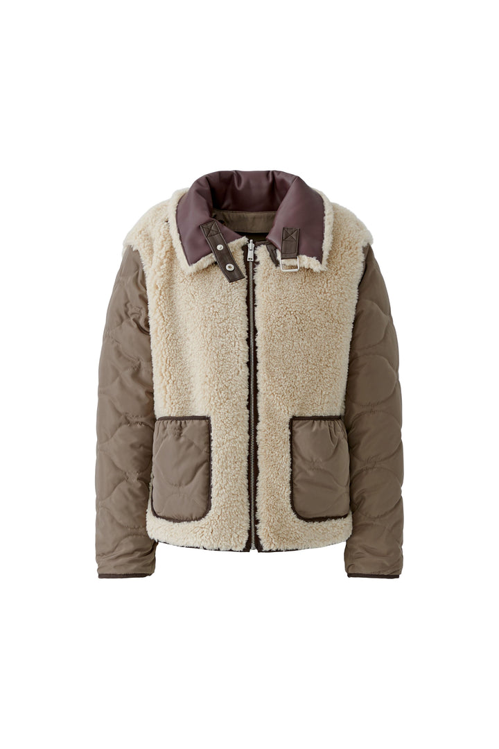 Veste réversible à col bouclé