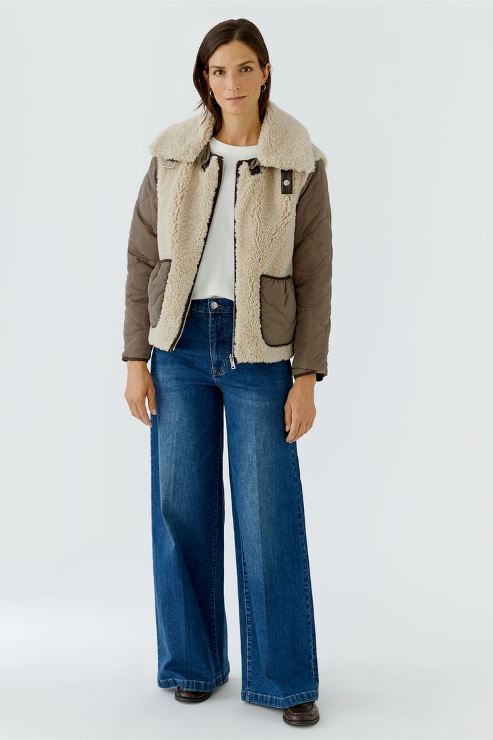 Veste réversible à col bouclé