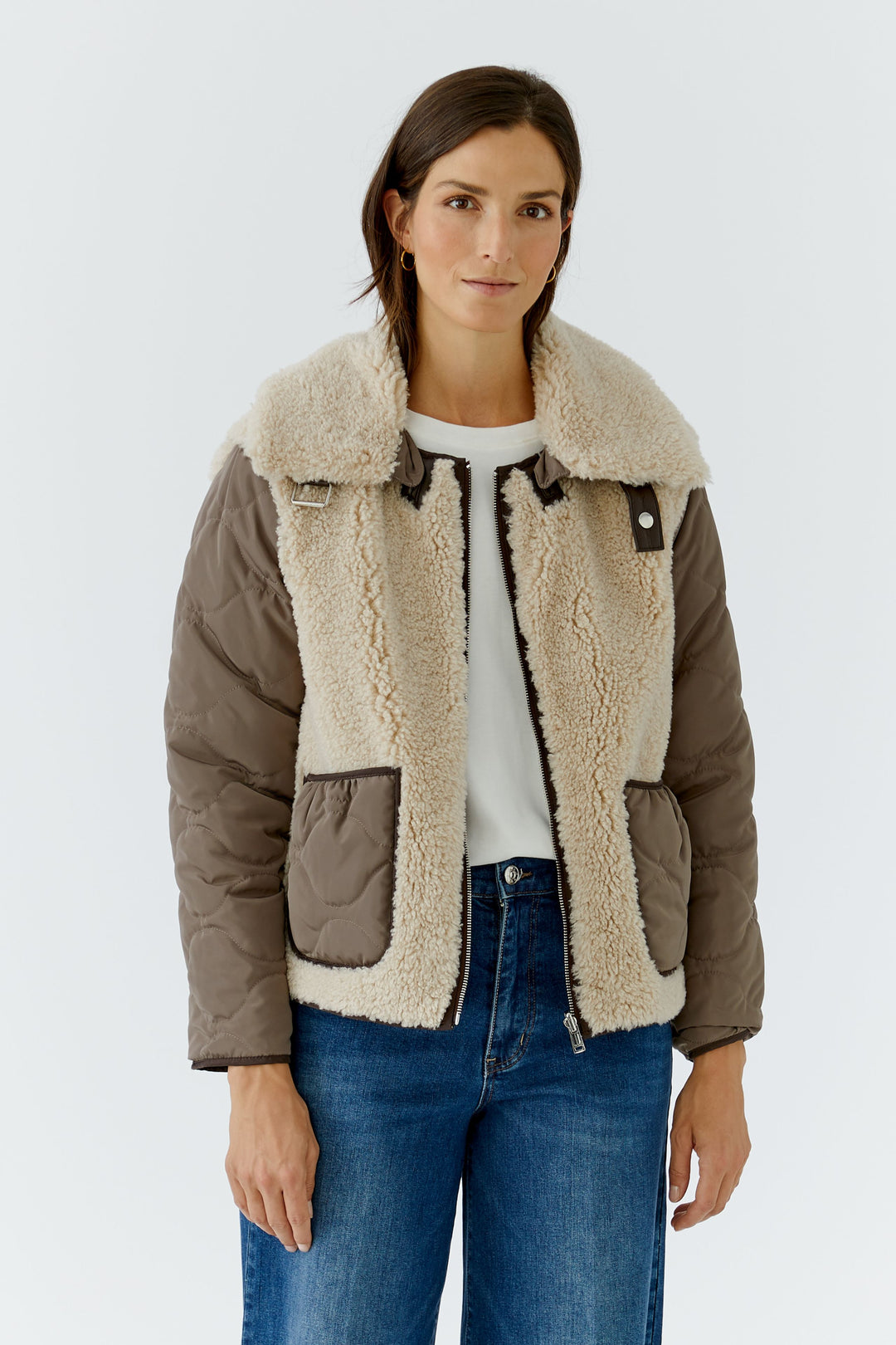 Veste réversible à col bouclé