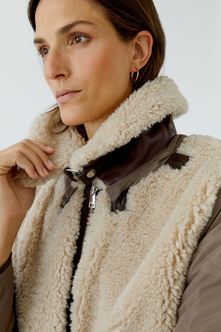 Veste réversible à col bouclé