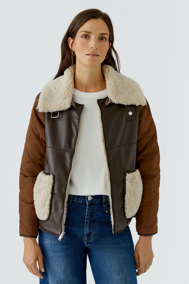 Veste réversible à col bouclé