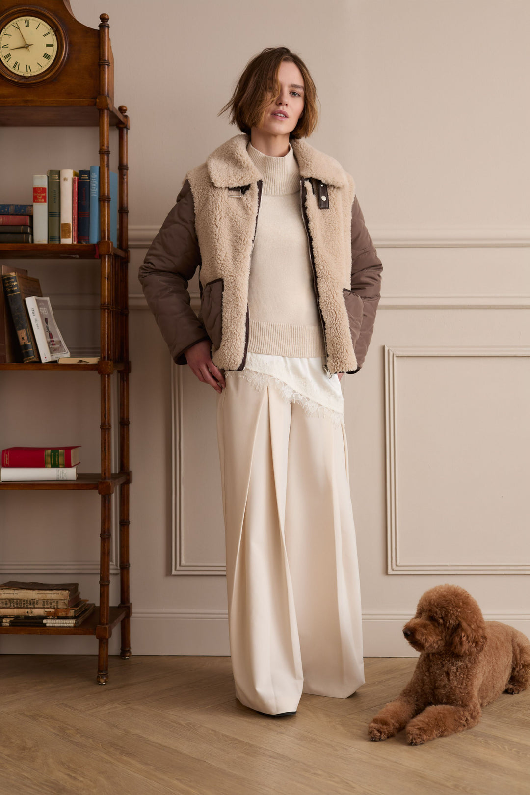 Veste réversible à col bouclé