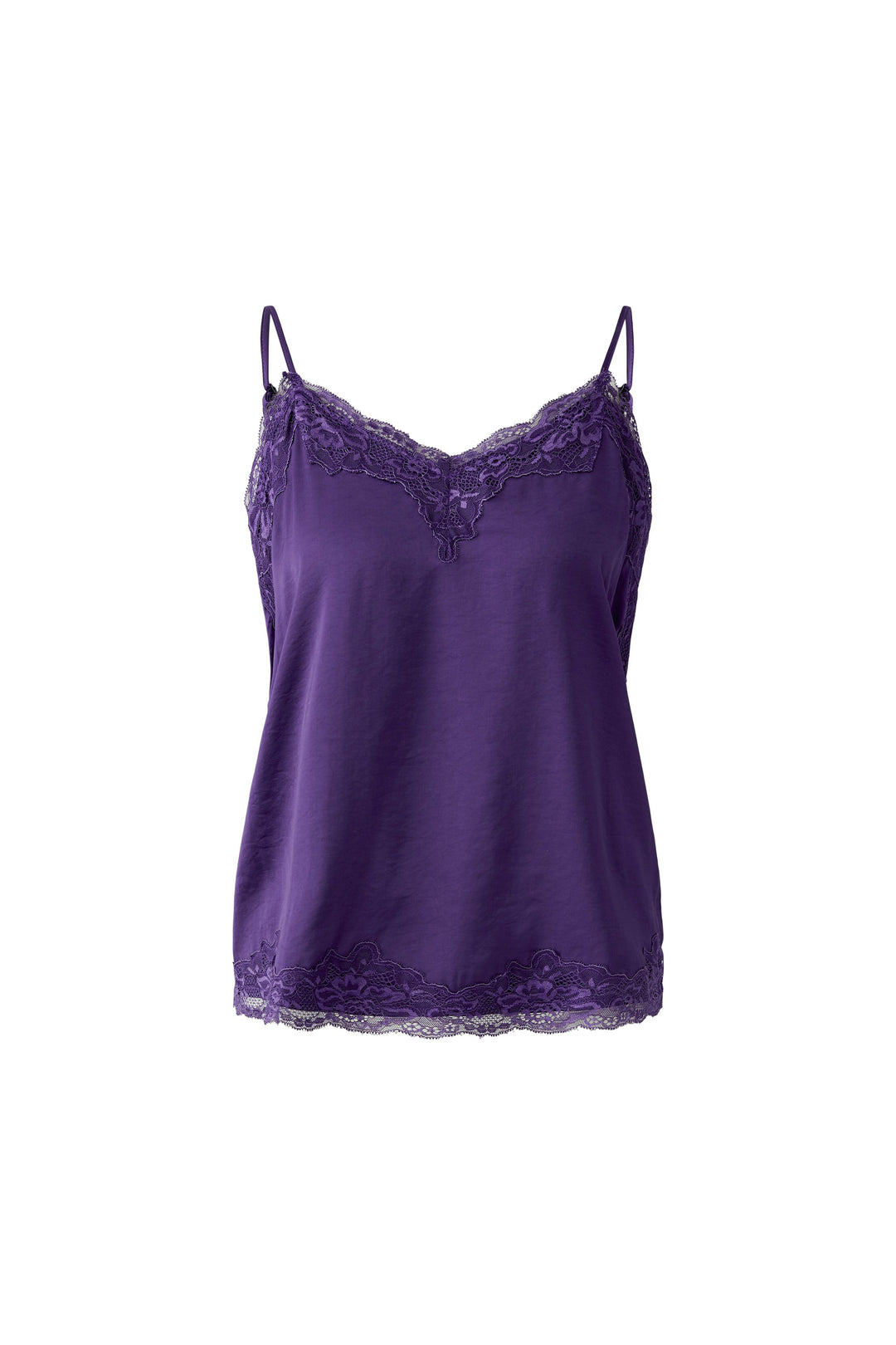 Camisole satinée à dentelle