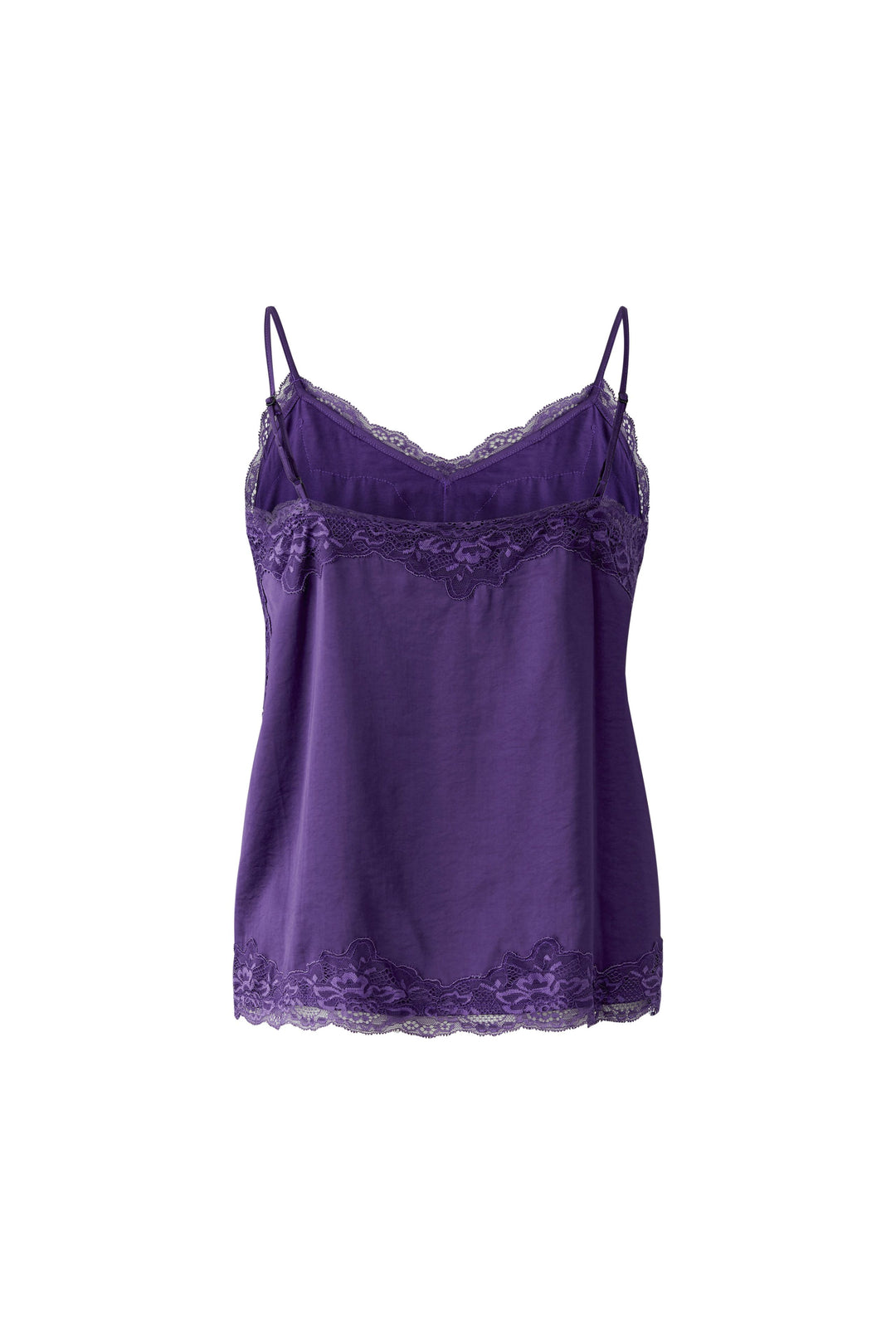 Camisole satinée à dentelle