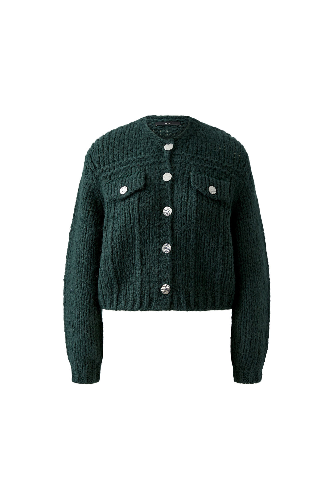 Cardigan texturé à manches volumineuses