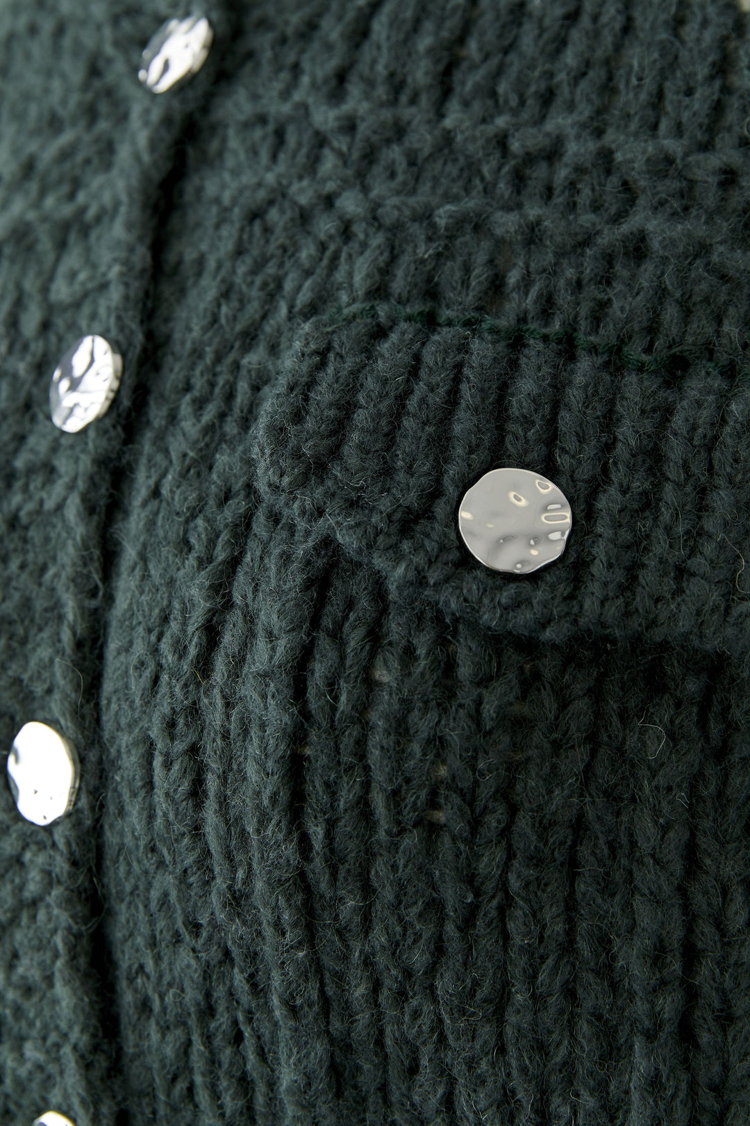 Cardigan texturé à manches volumineuses