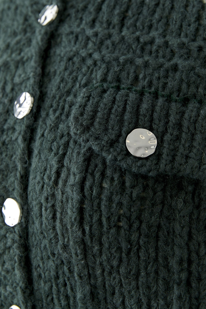 Cardigan texturé à manches volumineuses