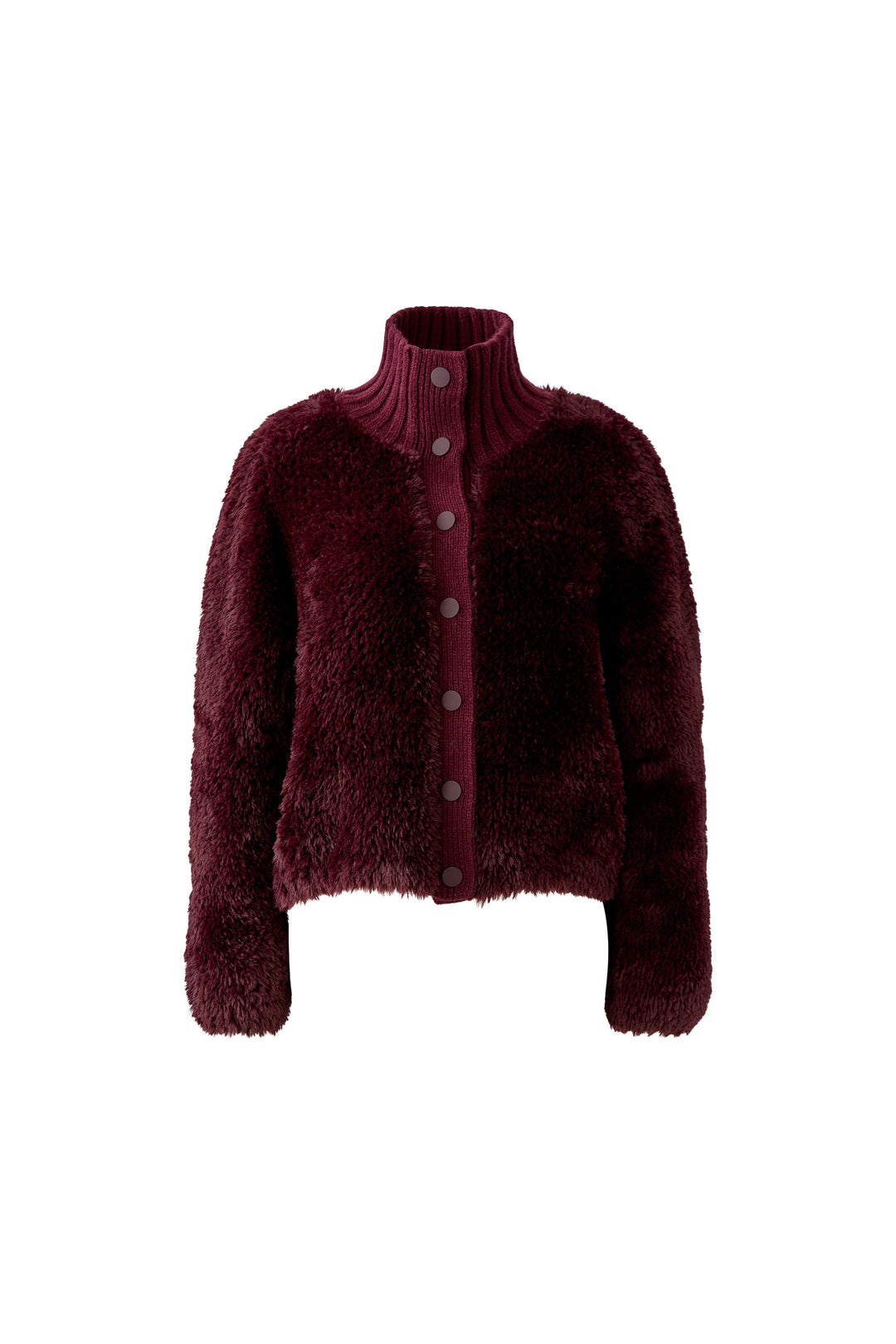 Veste duveteuse à col montant côtelé