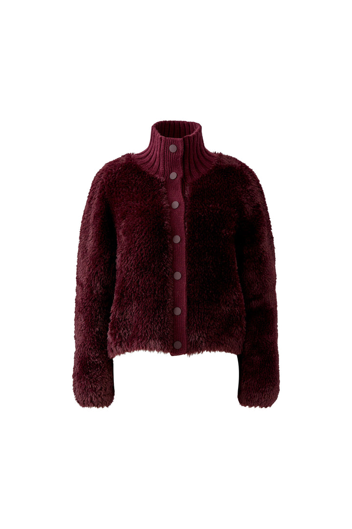 Veste duveteuse à col montant côtelé