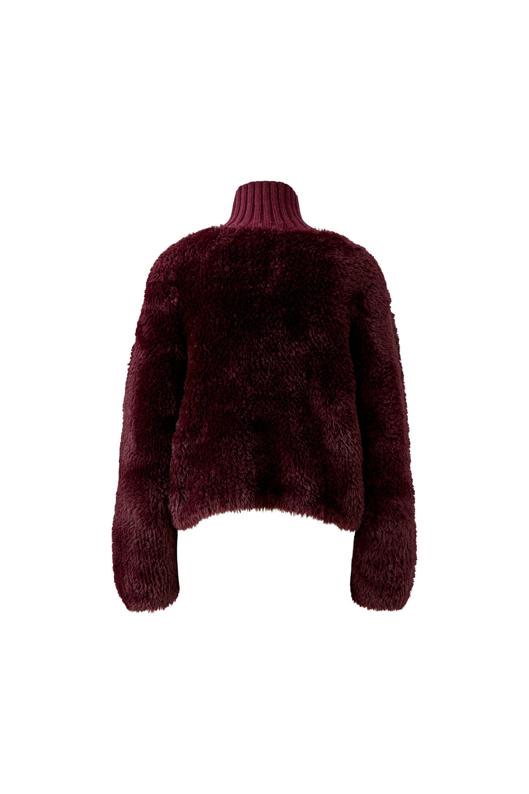 Veste duveteuse à col montant côtelé