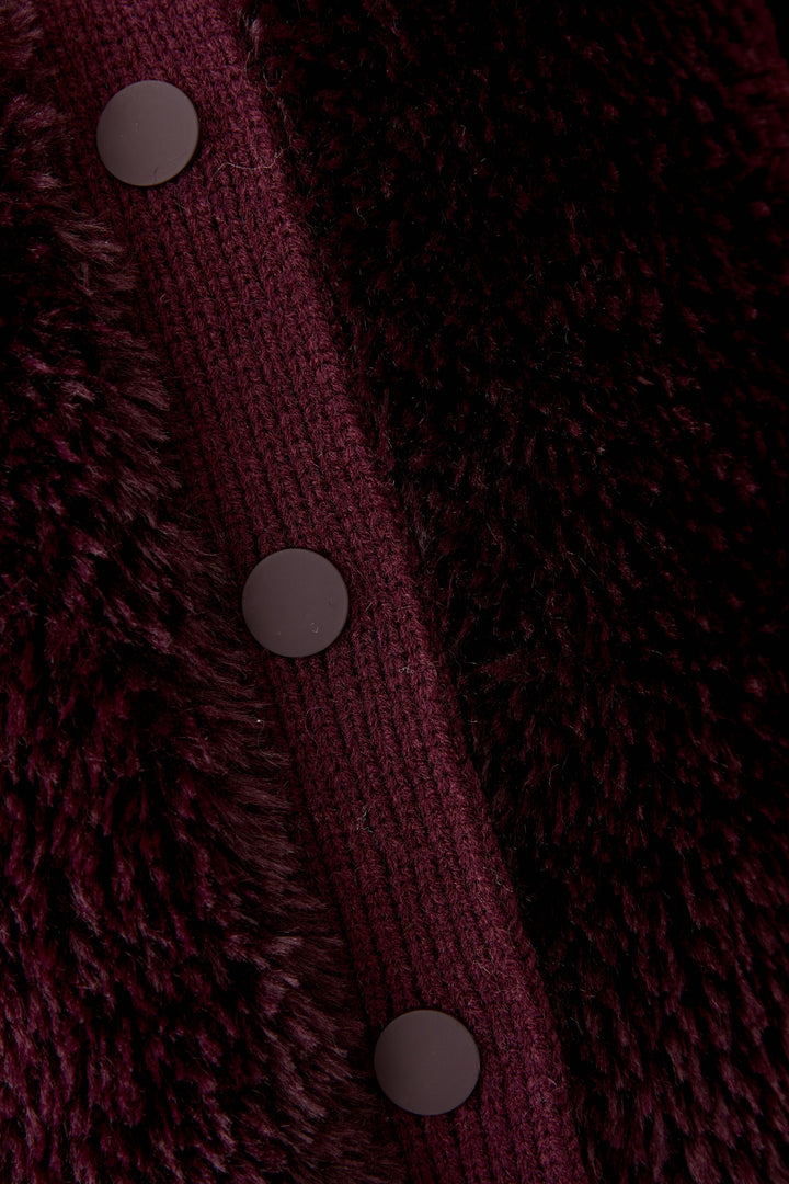 Veste duveteuse à col montant côtelé