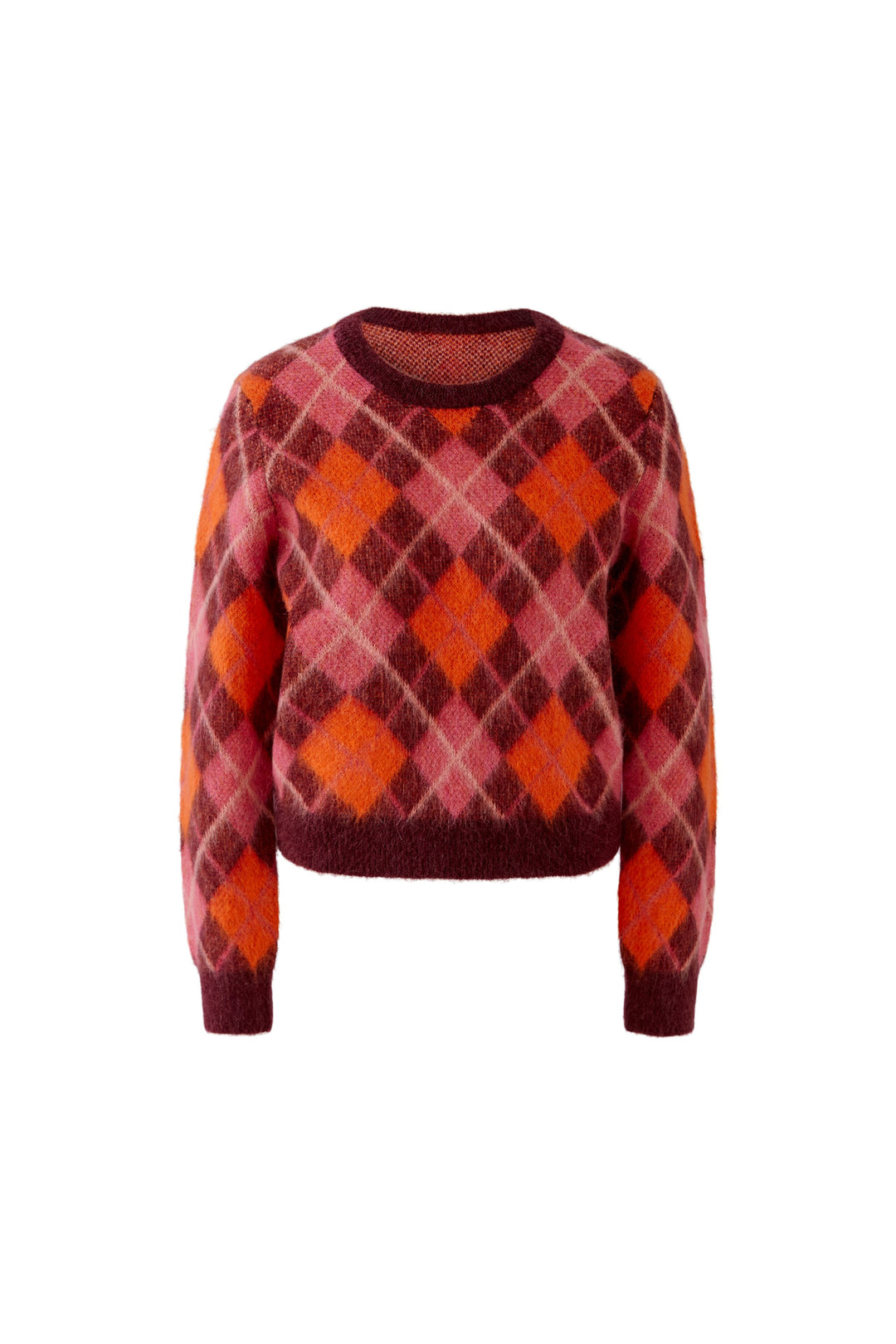 Pull duveteux à motif losangé