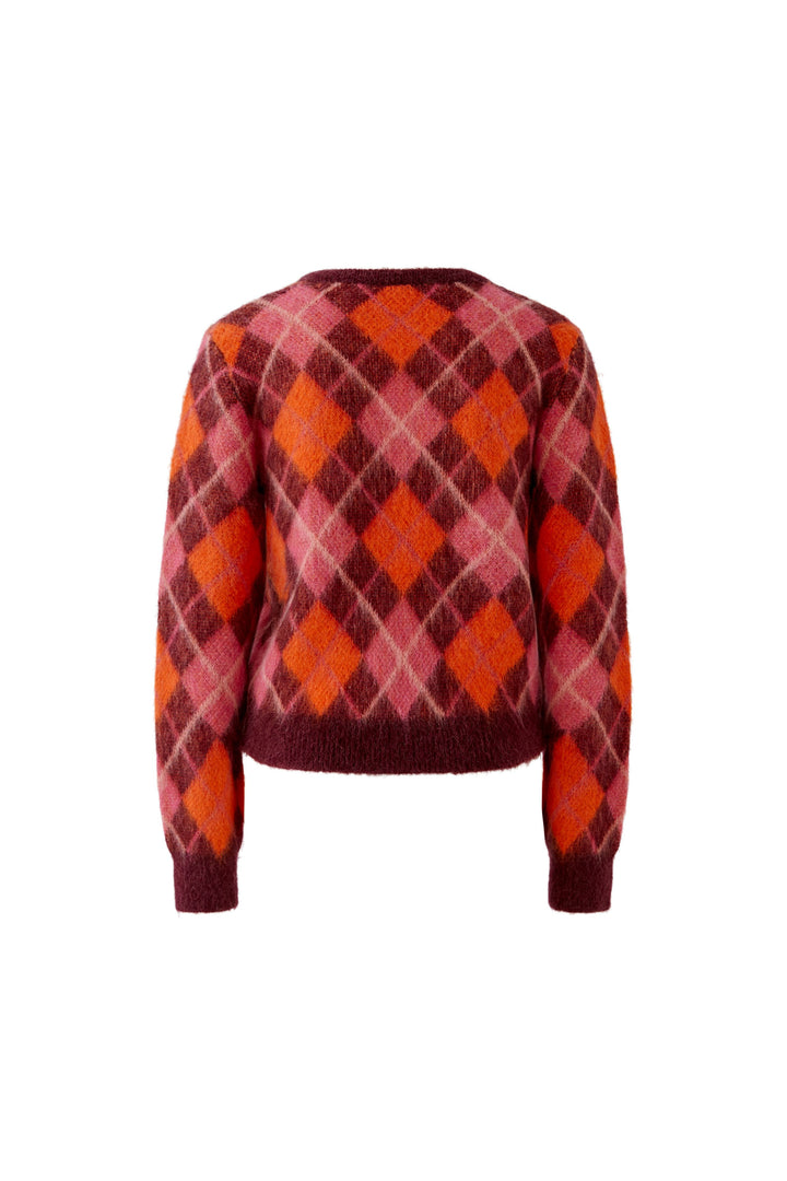 Pull duveteux à motif losangé