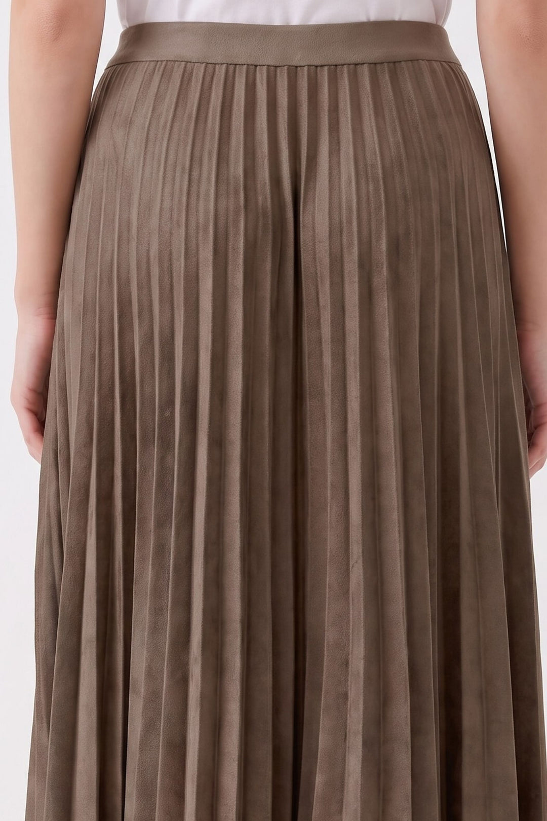 Jupe longue plissée à taille haute