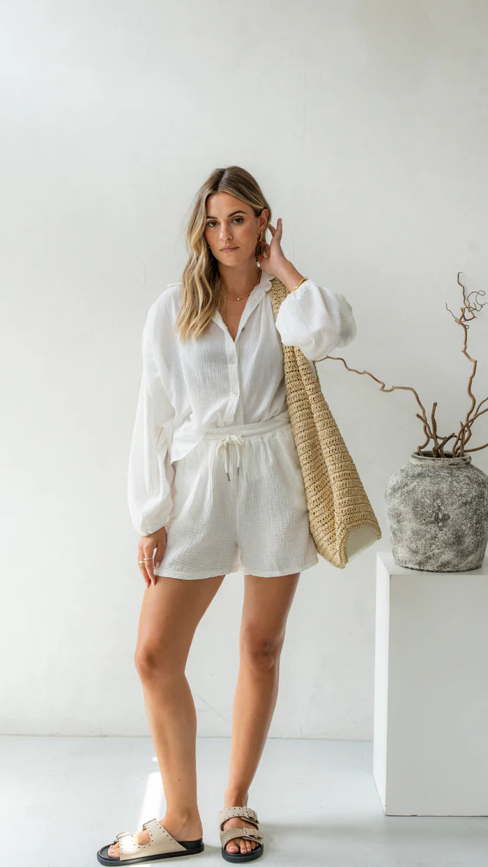 Chemise Aida en coton gaufré