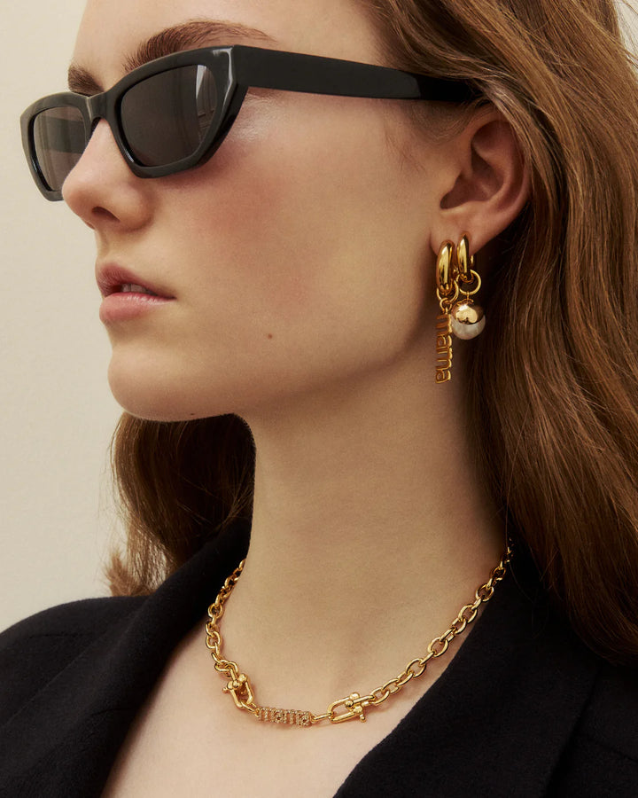 Boucles d'oreilles anneaux avec perles Snow Drop