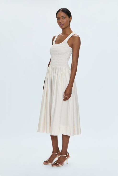 Robe midi smockée avec jupe ample Alessia