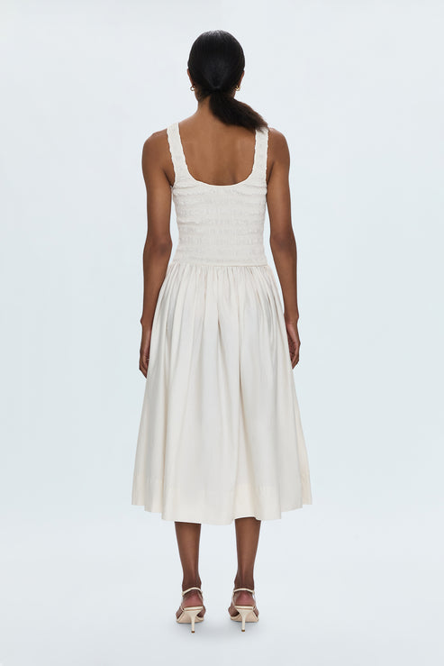 Robe midi smockée avec jupe ample Alessia