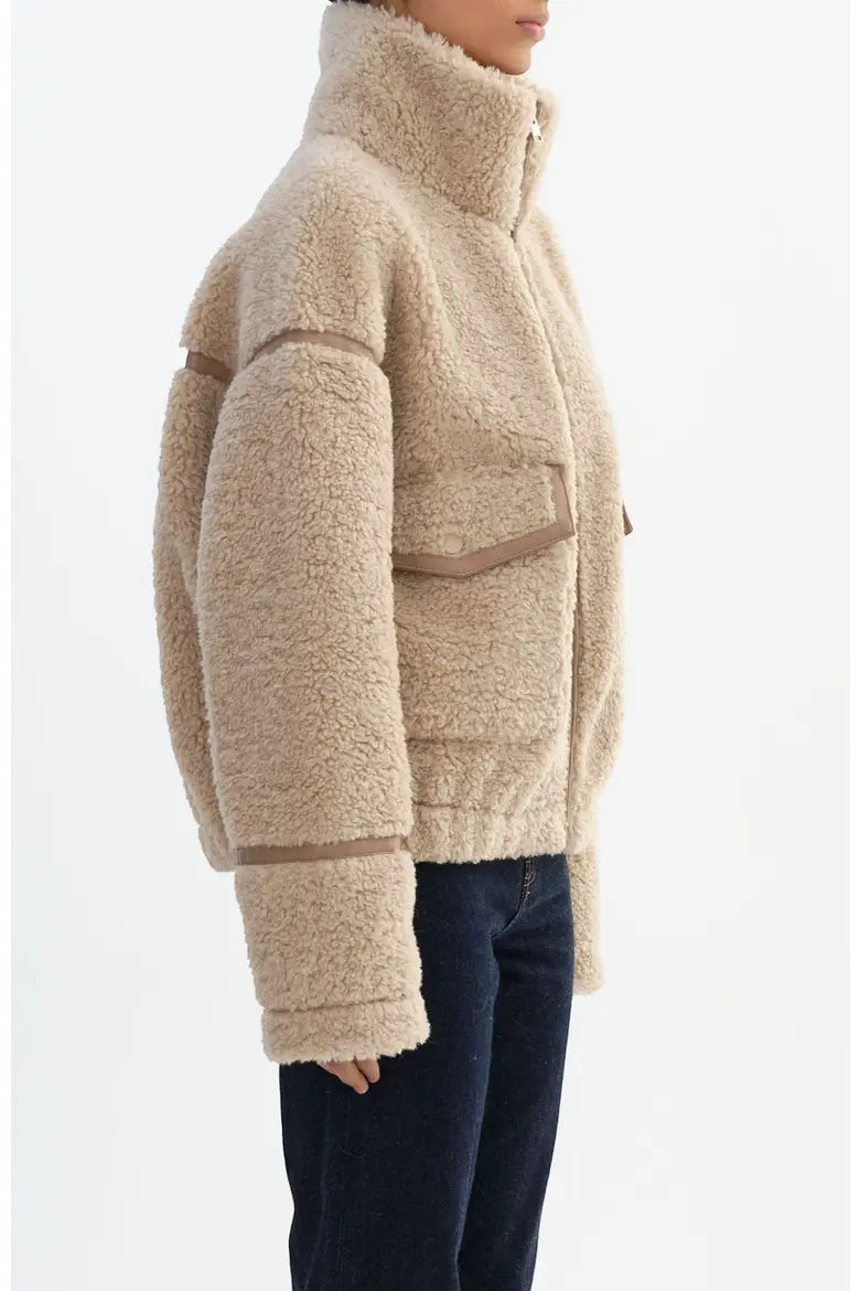 Manteau teddy à col montant Brenna