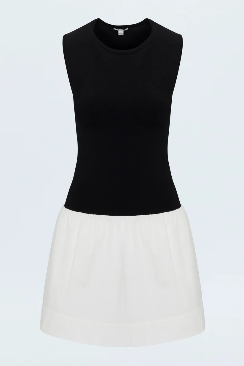 Robe courte avec jupe ballon sans manches Adrienne