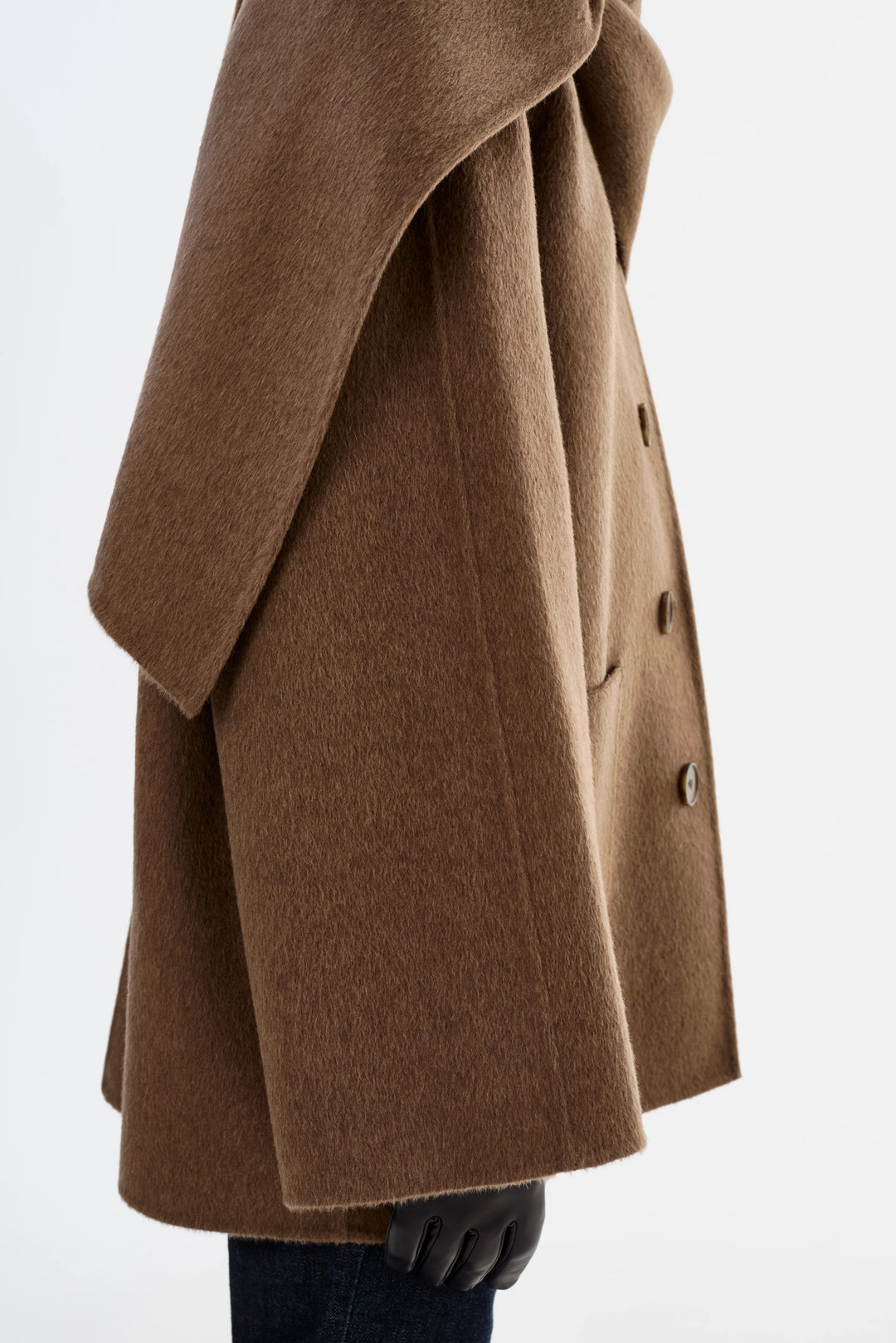 Manteau en laine avec col écharpe Anca