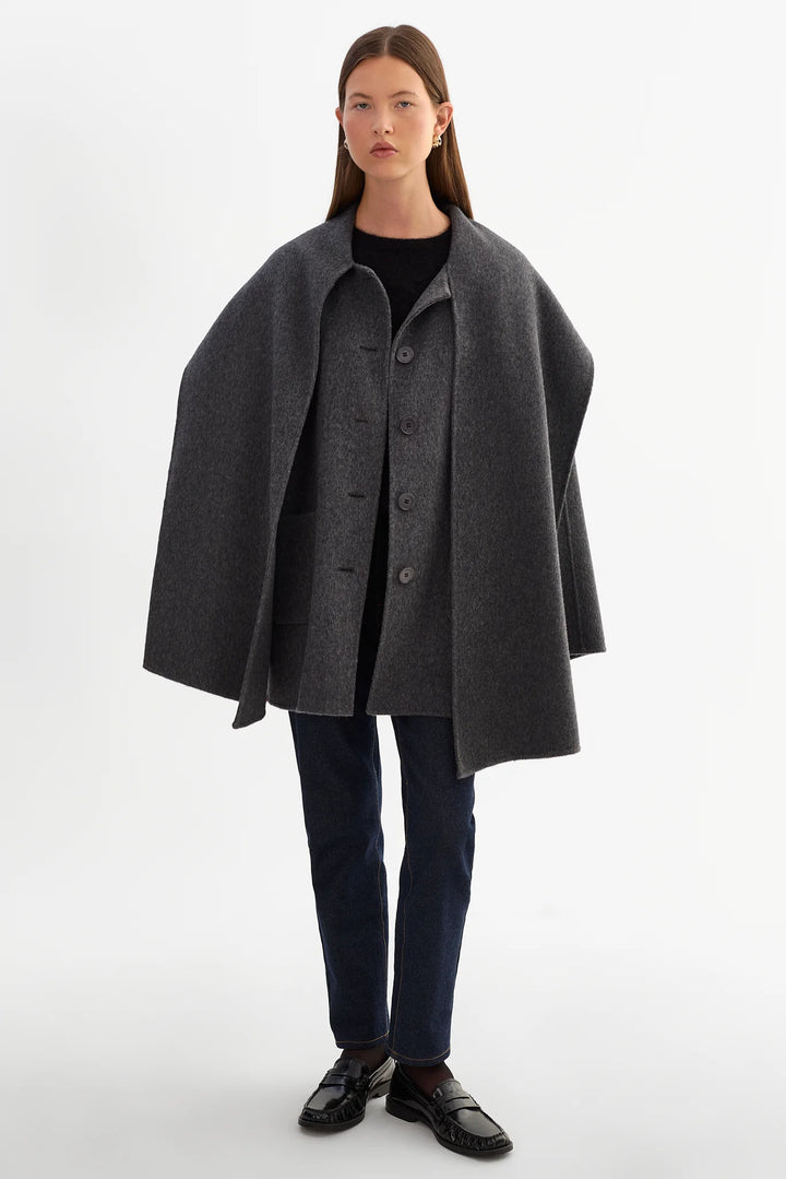 Manteau cape avec foulard intégré Anca