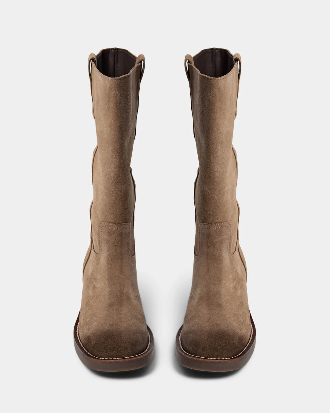 Bottes mi-hautes en suède à talon bloc Juliane