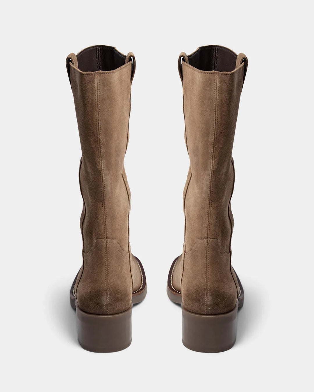 Bottes mi-hautes en suède à talon bloc Juliane