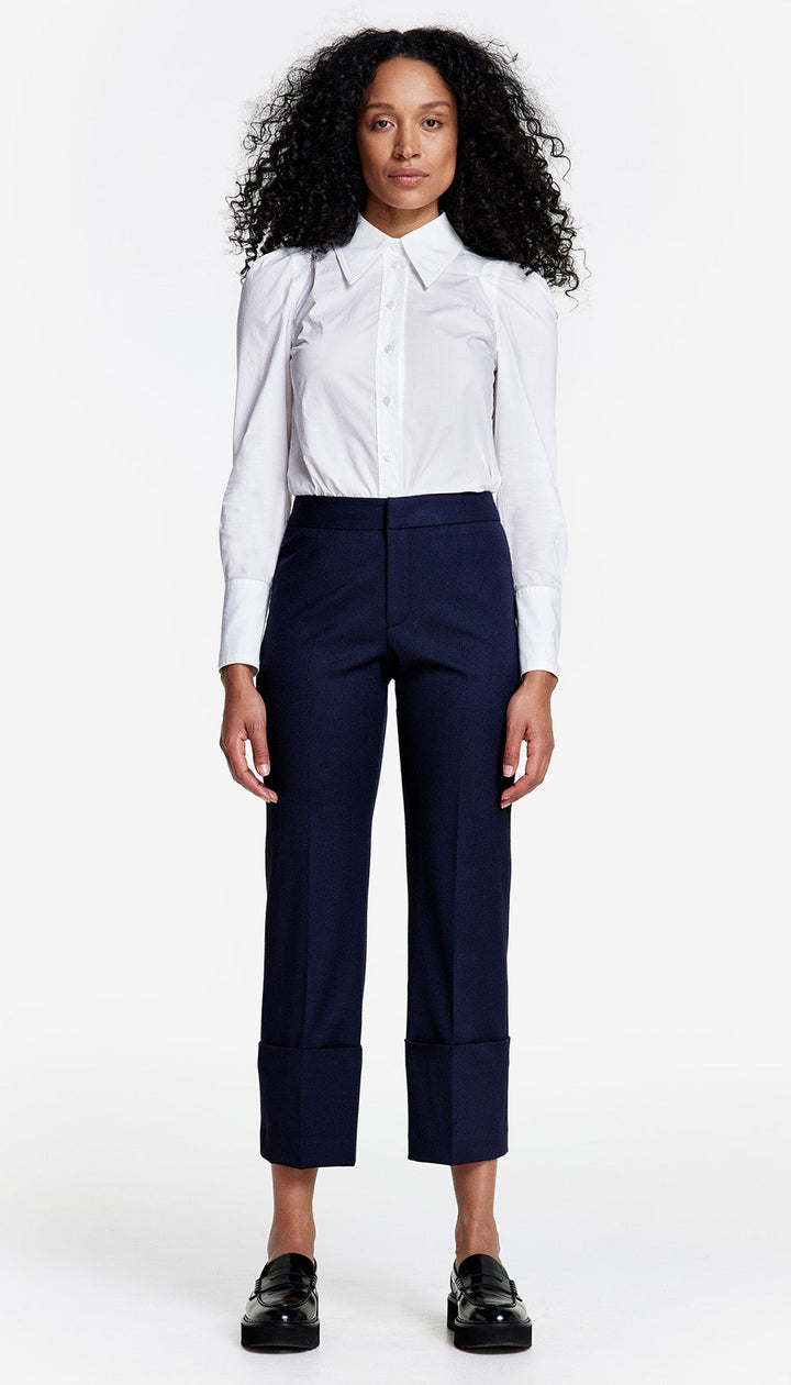 Pantalon classique droit à revers