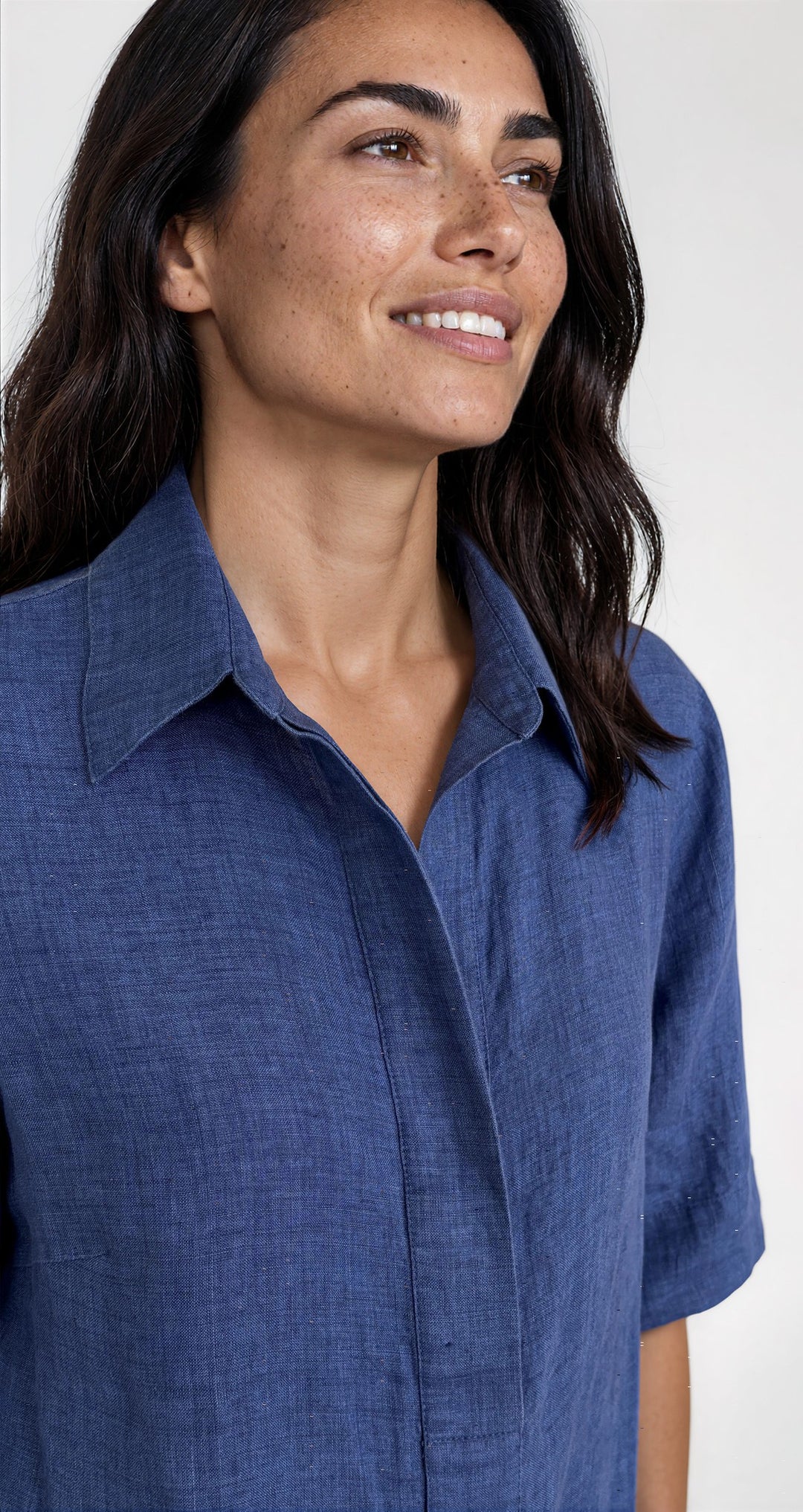 Robe chemise trapèze en lin - Camille