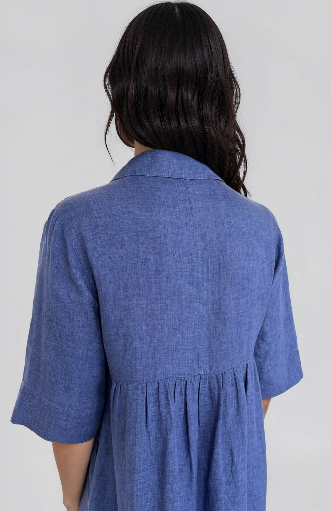 Robe chemise trapèze en lin - Camille