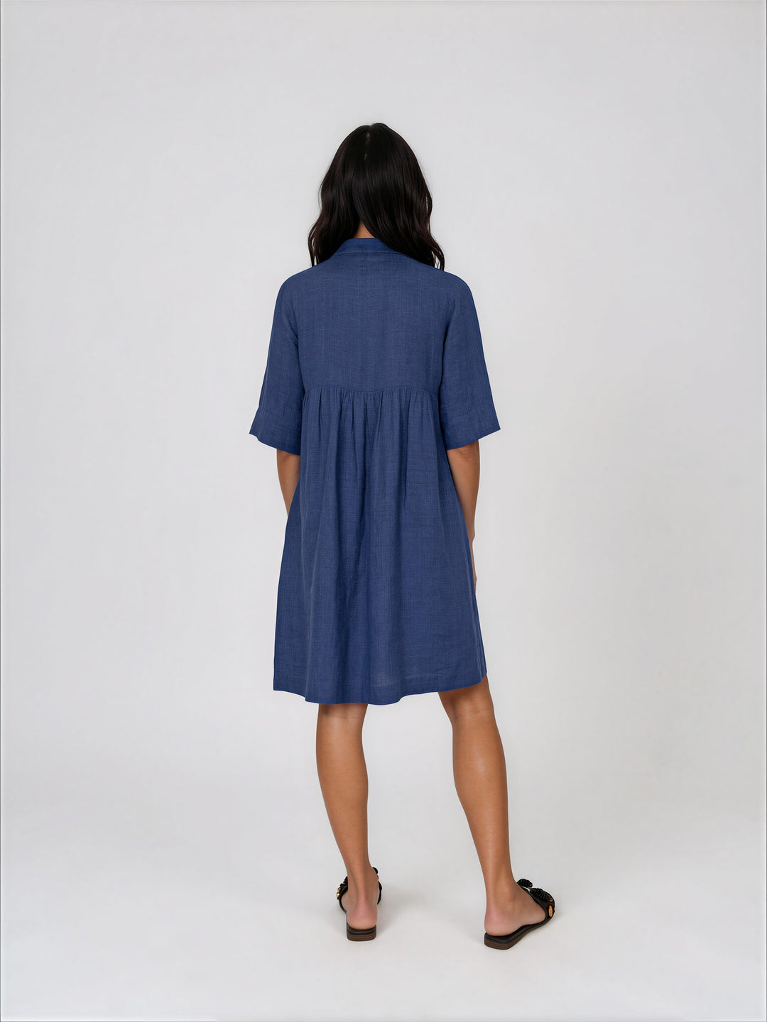 Robe chemise trapèze en lin - Camille