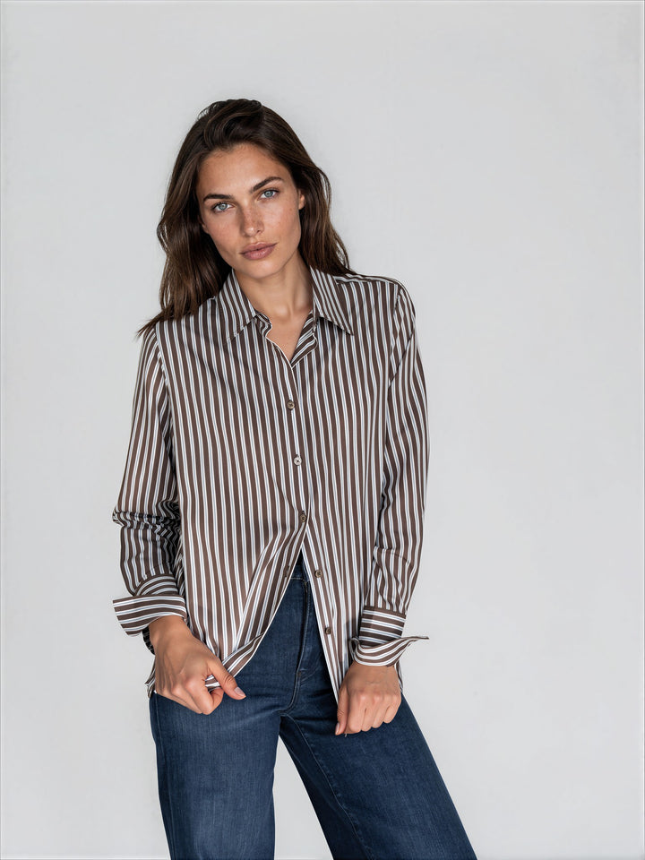 Chemise rayée ample à ourlet arrondi Jenny