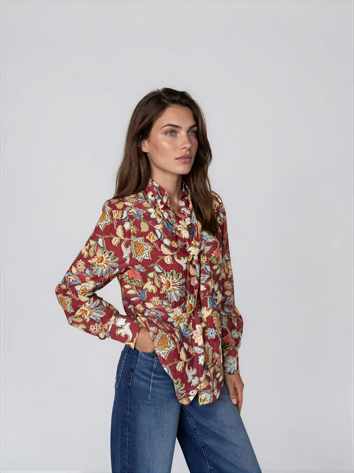 Blouse à foulard amovible Lotus
