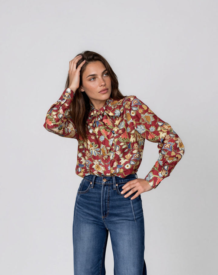 Blouse à foulard amovible Lotus