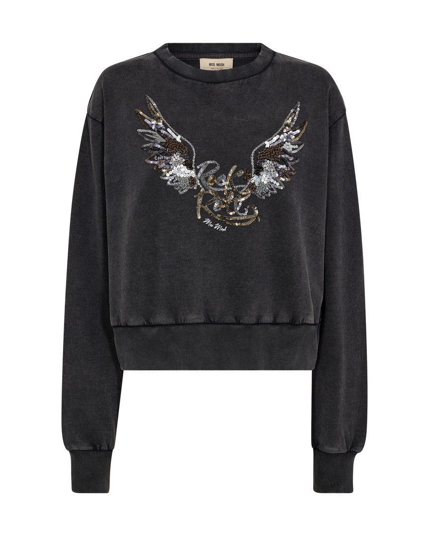 Sweat-shirt avec motif d'ailes à paillettes Cosette