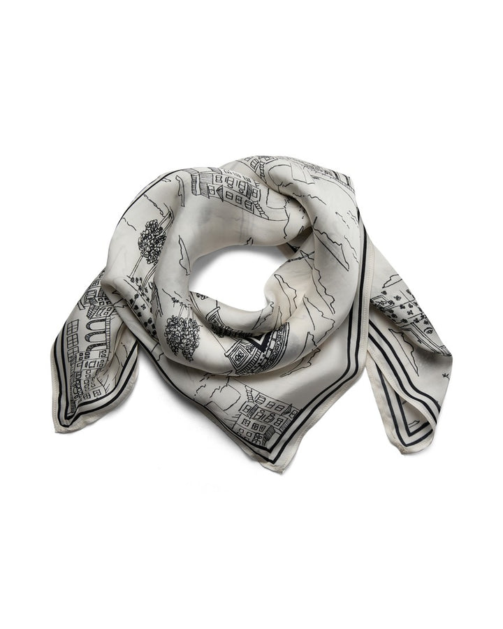 Foulard soyeux avec imprimé graphique Tale
