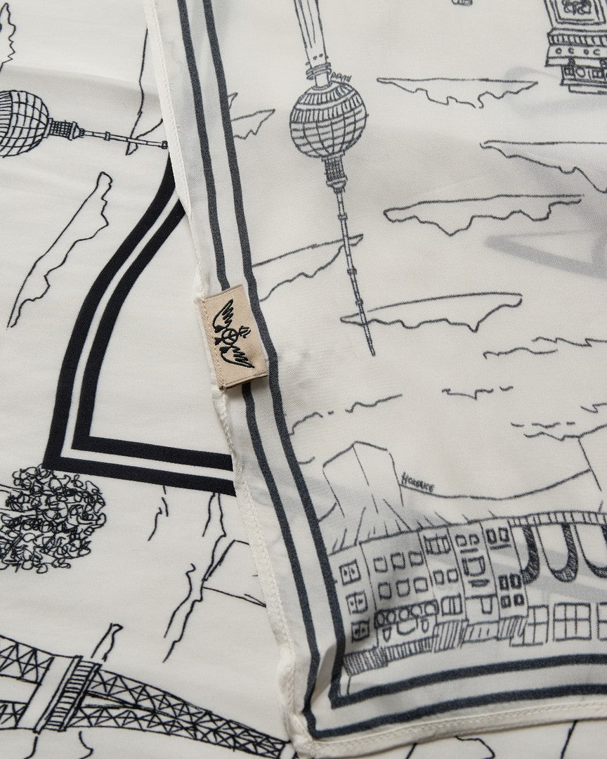 Foulard soyeux avec imprimé graphique Tale