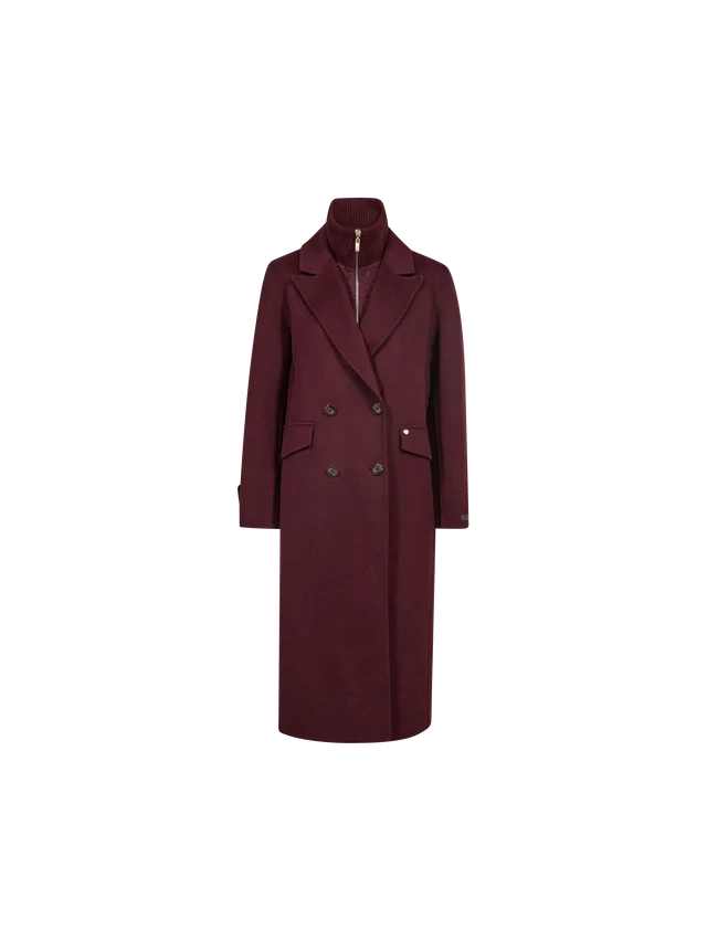 Manteau long croisé à col amovible Alva Loisa
