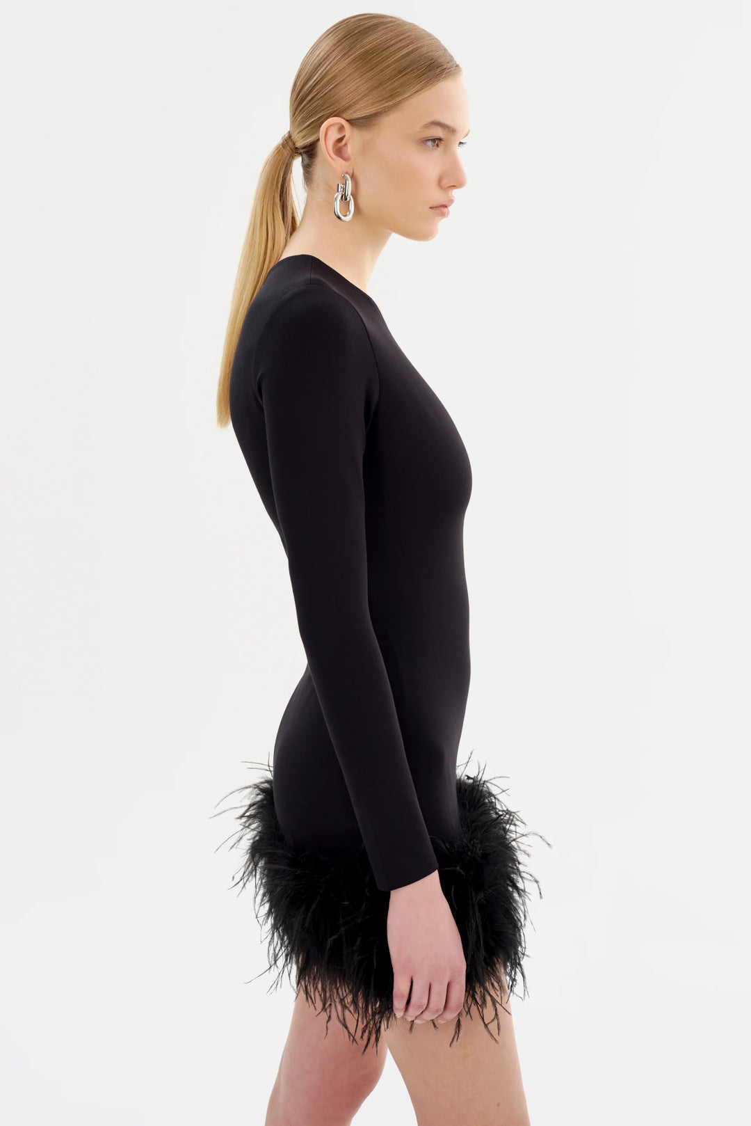 Robe courte à plumes Bahira