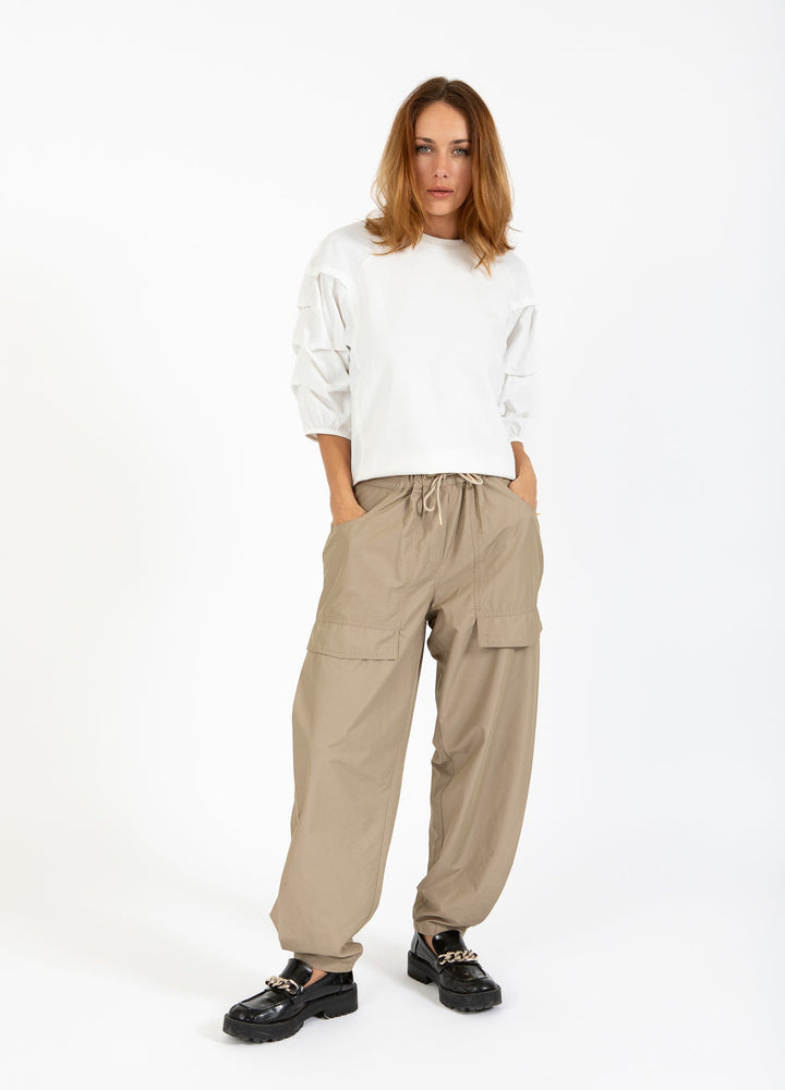 Blouse à manches froncées bouffantes 3/4