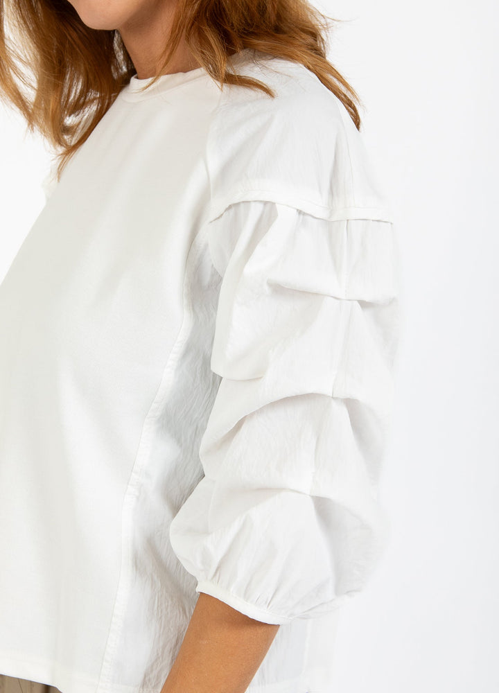 Blouse à manches froncées bouffantes 3/4
