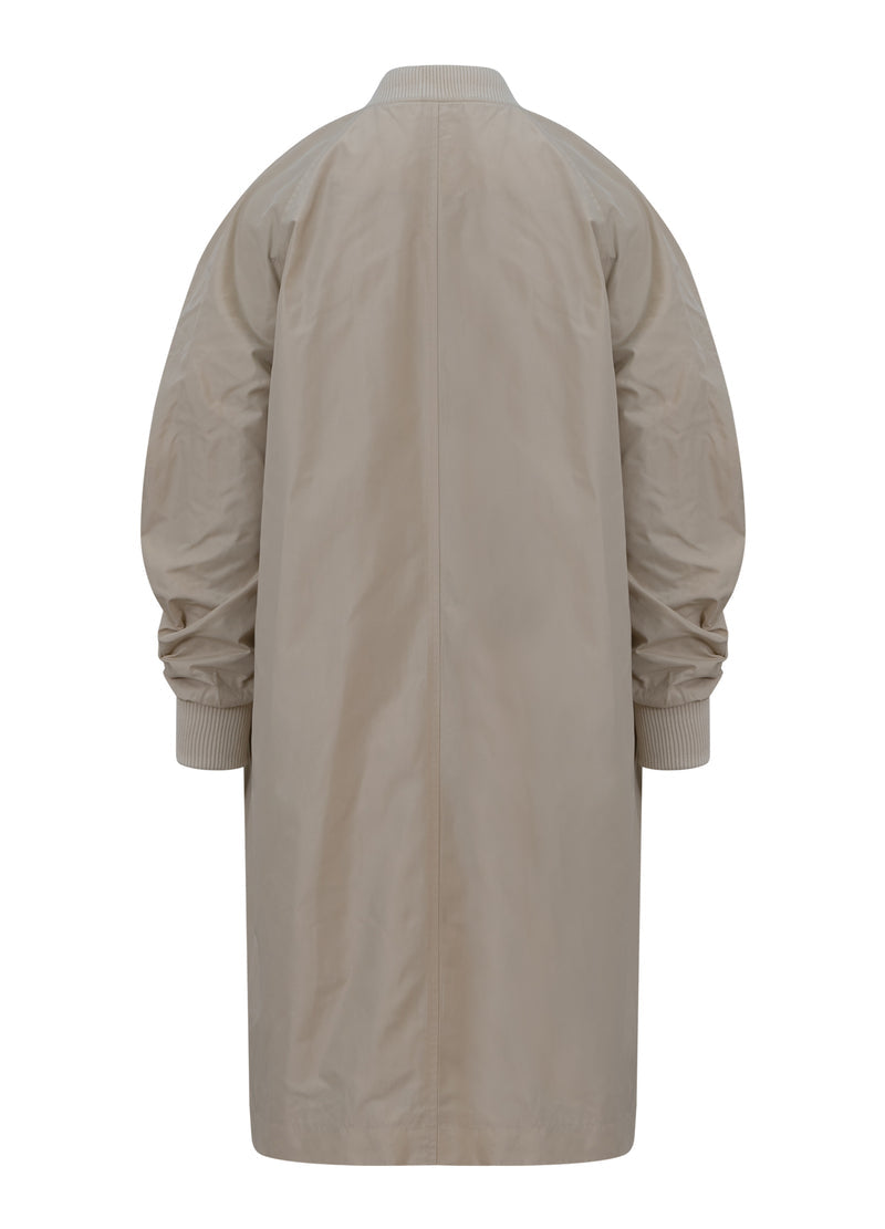 Manteau bomber long avec manches froncées