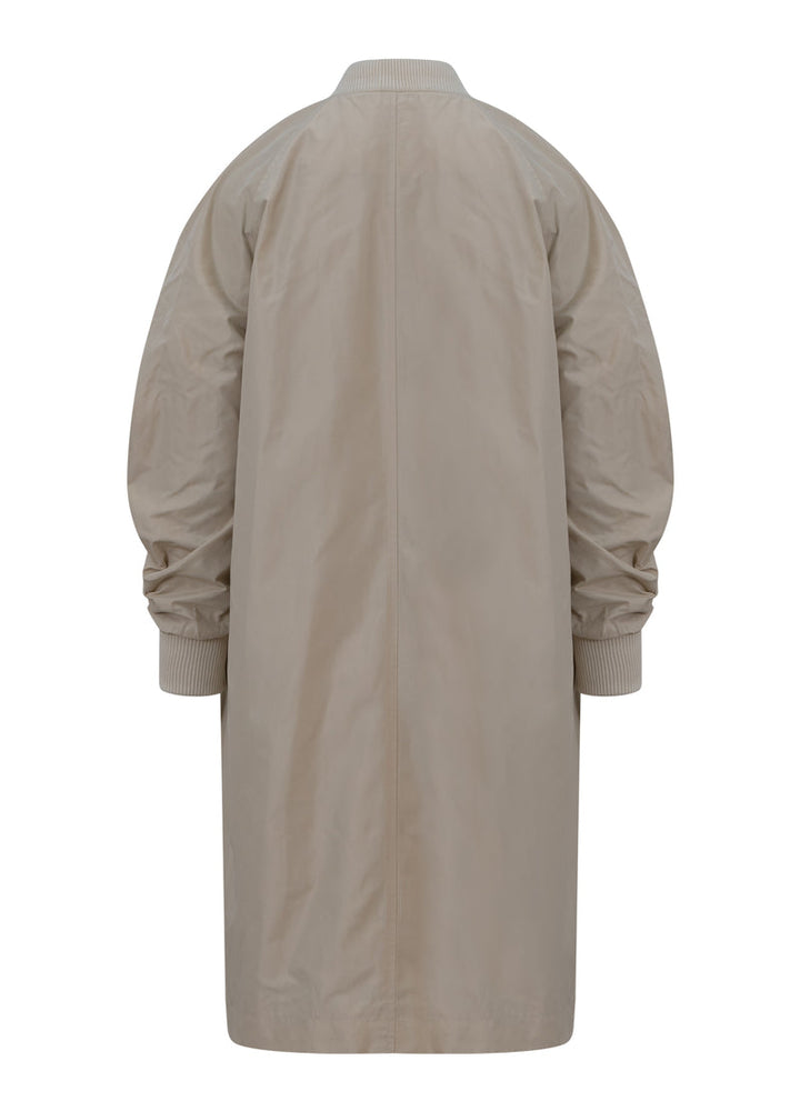 Manteau bomber long avec manches froncées