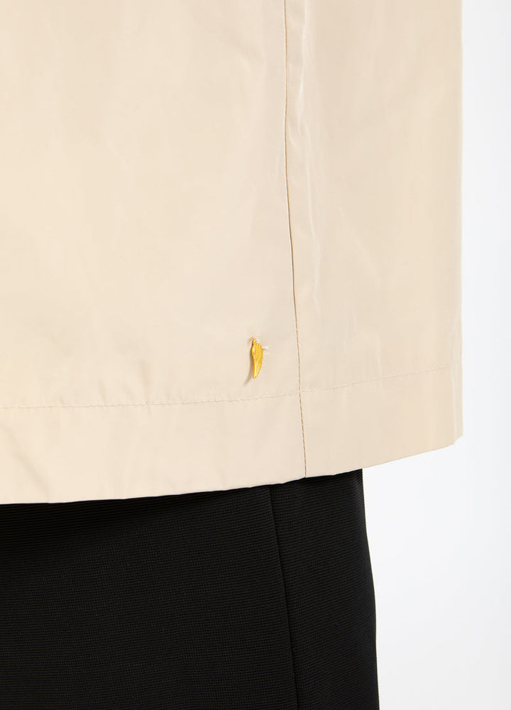 Manteau bomber long avec manches froncées