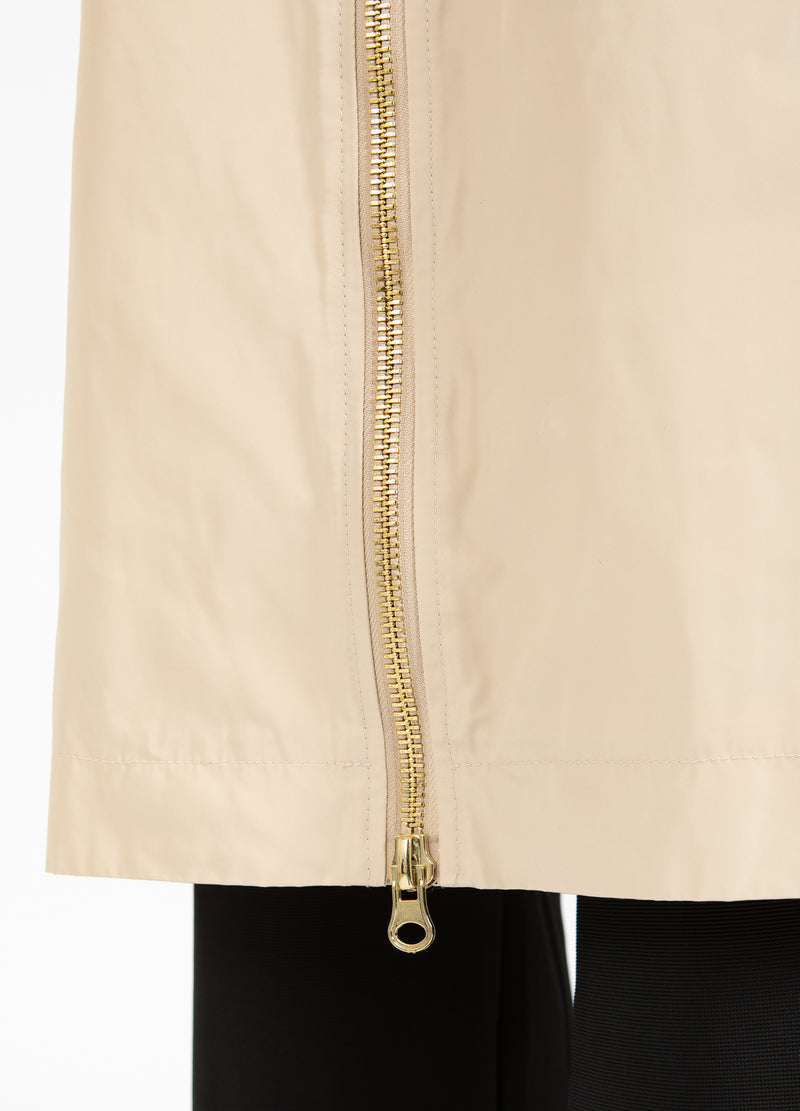 Manteau bomber long avec manches froncées