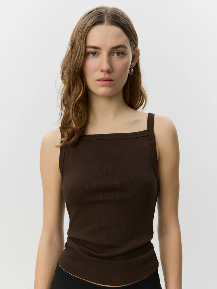 Camisole Bree côtelé à encolure droite