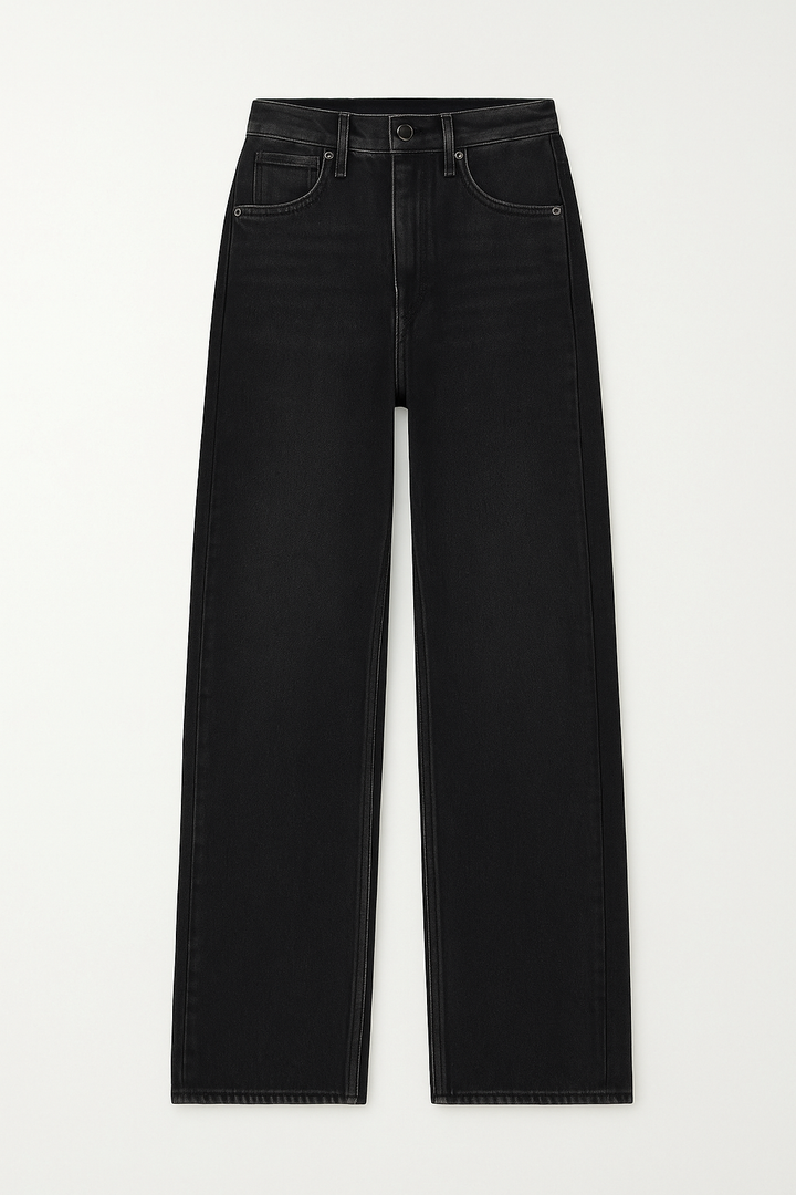 Jeans à taille haute et coupe barrel Wes