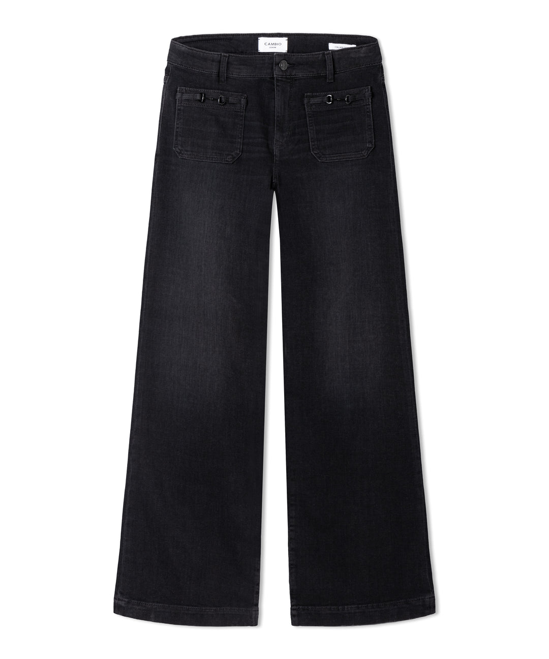 Jeans à jambes larges et poches ornées Ada