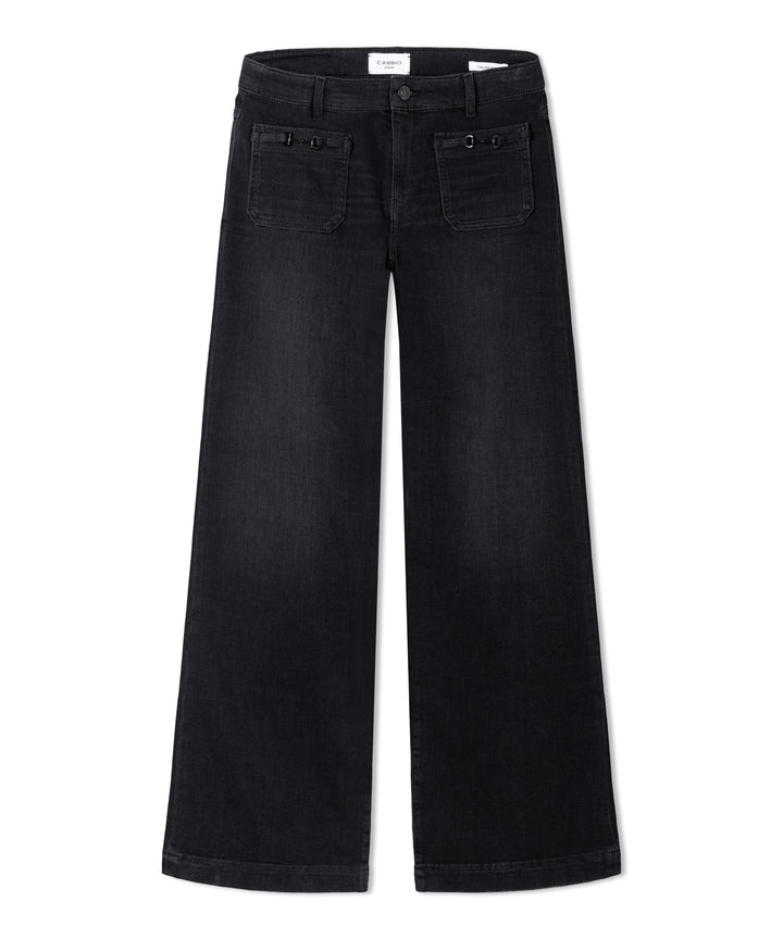 Jeans à jambes larges et poches ornées Ada